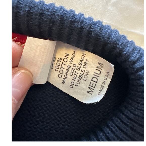 Stephen's Knitting Co. Anchor Knit Sweater Top Nautical Navy‎ Blue - Picture 6 of 6